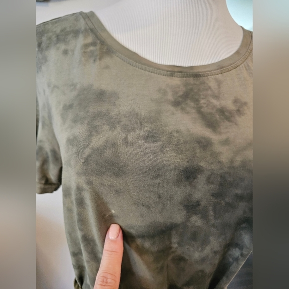 Pact Women Size Small Green Tie-Dye T-Shirt Dress Tie Waist 100% Organic Cotton - Picture 3 of 11